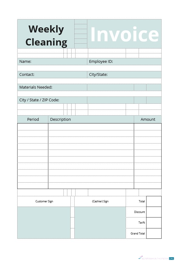 Download Commercial Cleaning Invoice Template Photoshop template